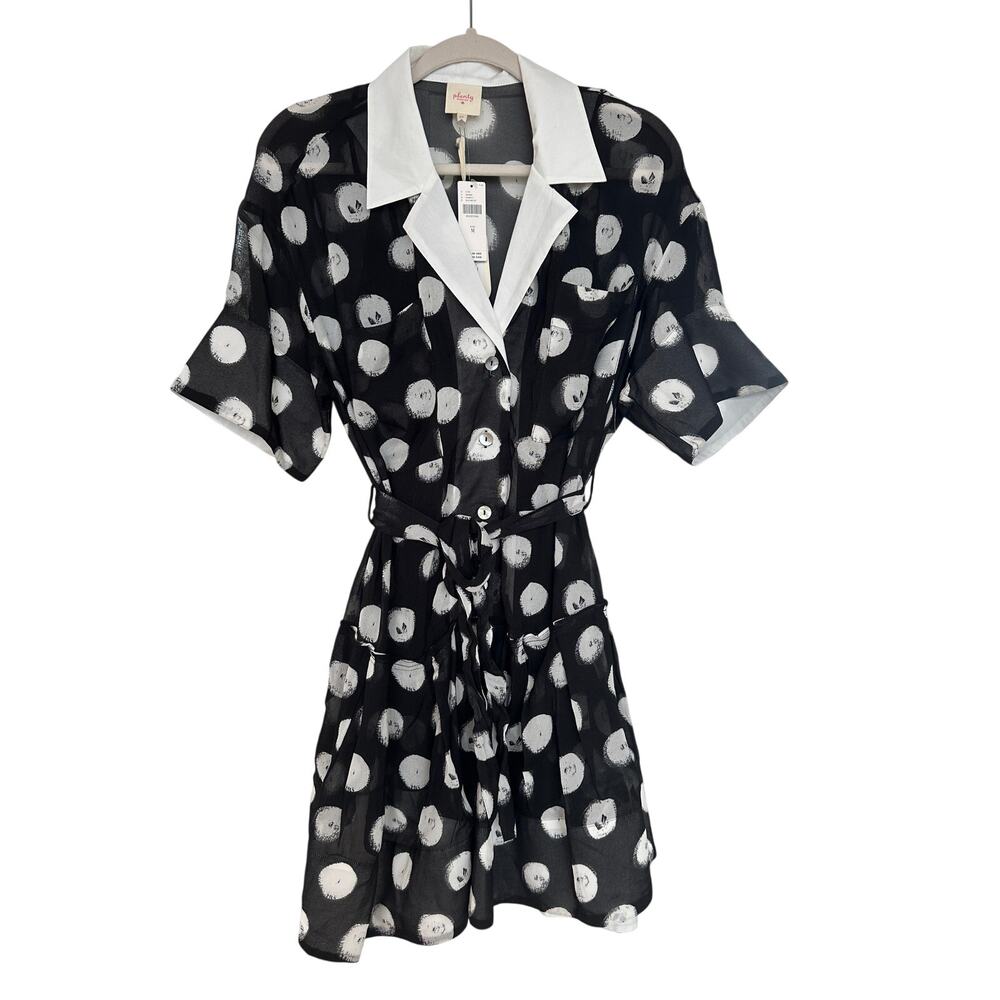 Plenty by Tracy Reese Polka Dot Mini Short Sleeve Dress B & W NWT Medium Black